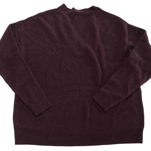 Topshop Sweater Womens X Small 0-2 Purple Ribbed Slouchy V Neck - Picture 3 of 7